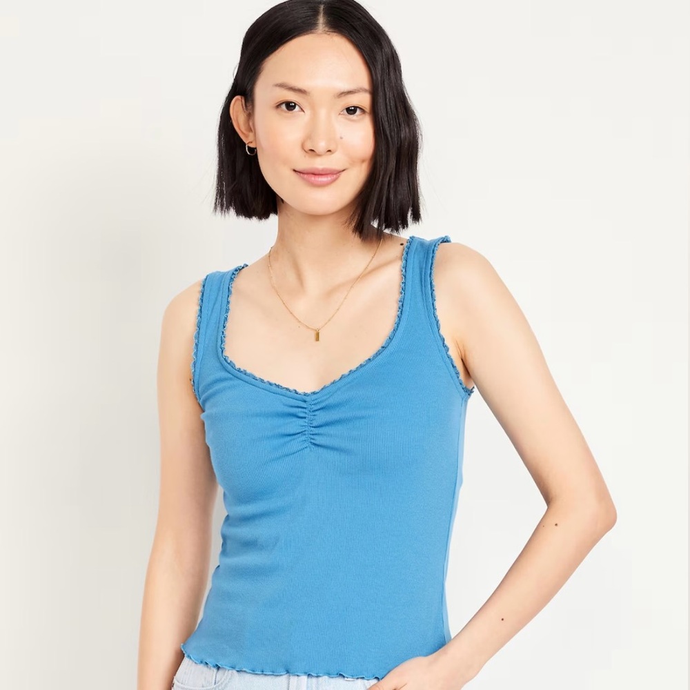 Old Navy Women's M Ribbed Cinched-Front Tank Top in Warm Lilac